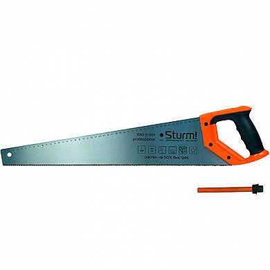 Ножовка по дереву, 550 мм с карандашом, 11-12 зуб на дюйм  ШТУРМ